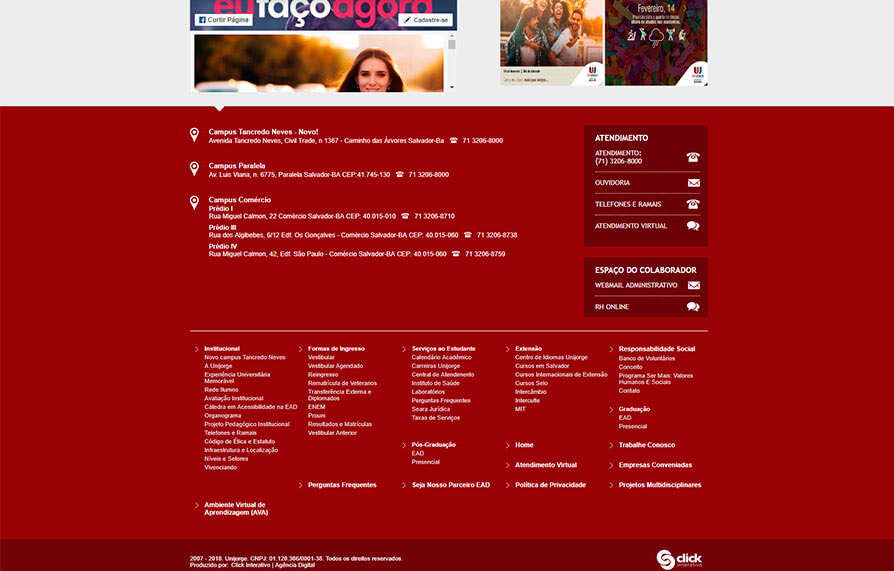 Site Unijorge 2007 - Click Interativo